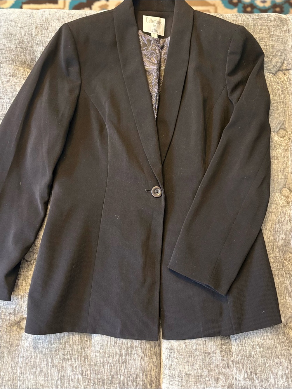Le Suit Black Women's Single-Button Tailored Blazer